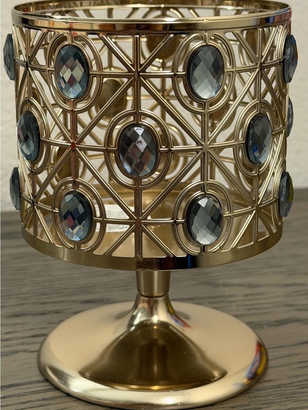Bath & Body Works Gold Jewel-Embellished Candle Holder